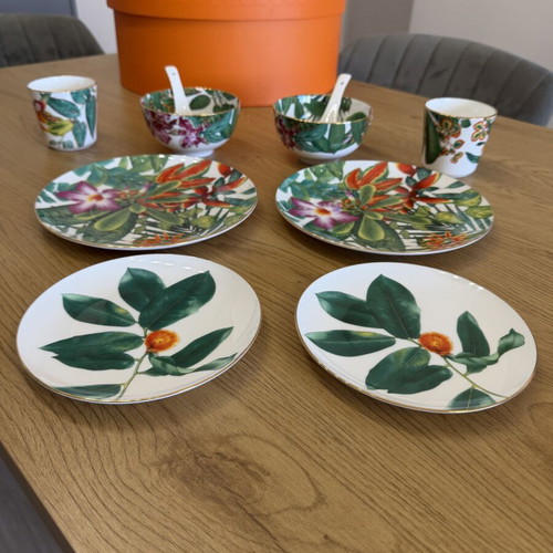 Hermes Passifolia dining set new, 10 pieces for two