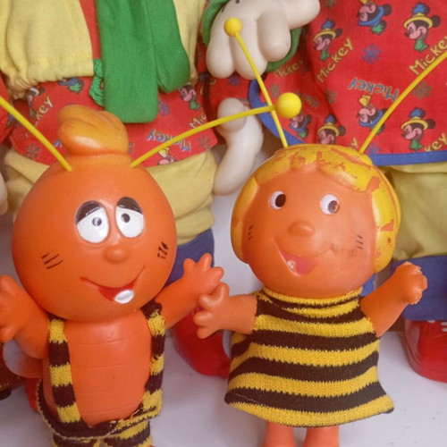 Maya the Bee and Willy vintage figures used, Lyra 1980s