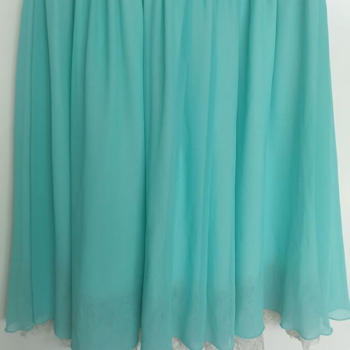 Women's dress knee-length, like new, turquoise and beige lace bust