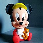  Mickey Mouse " Rubber Toy Arco 1980 Vintage Walt Disney Baby