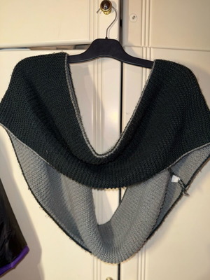 Knitted double-sided shawl new, grey and black