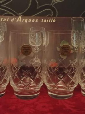 Ποτήρια αναψυκτικού Cristal D'arques Vendome taille Croisee σετ 6, γαλλικό κρύσταλλο