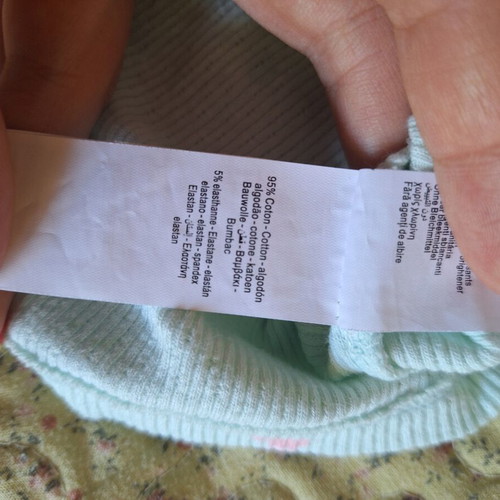Cotton baby shirt blue ribbed, like new, 6-9 months
