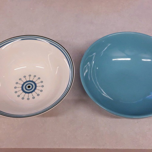 Large summer dinnerware set 56 pieces turquoise, like new
