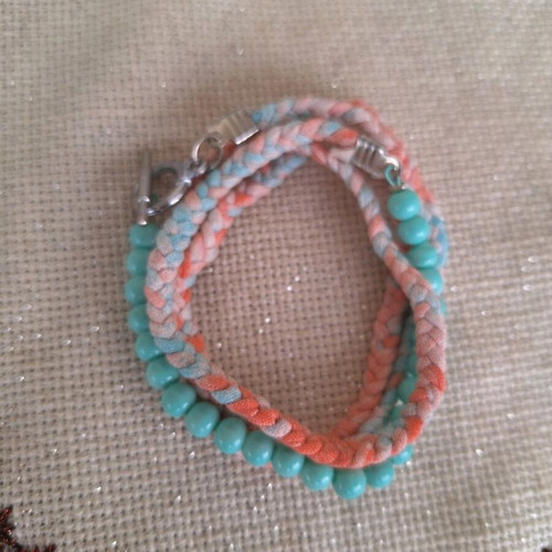 five-row bracelet blue orange