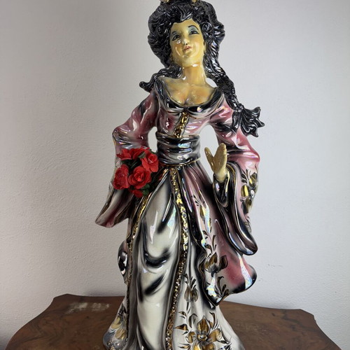 Porcelain figure vintage used, impressive large 78 cm