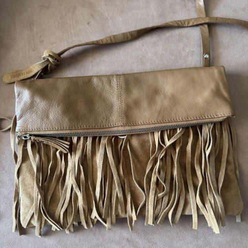 Top Shop cross bag real leather like new, brown