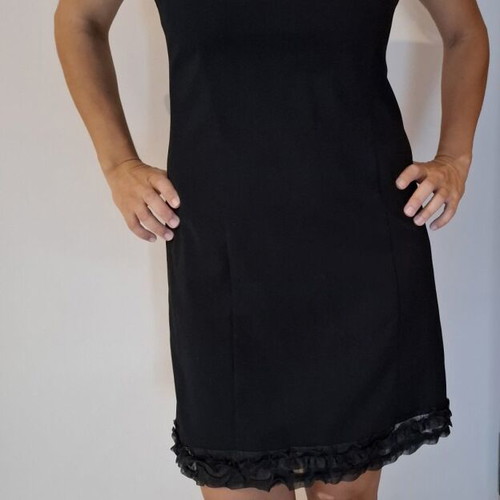 Black mini dress GRAMA like new, georgette sequin