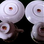  Ζευγάρι φλιτζάνια του καφέ 4 τμ Royal Albert "old country roses" bone china England 1962-1973
