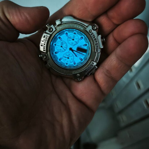 Casio Illuminator used collectible watch with crown issue silver