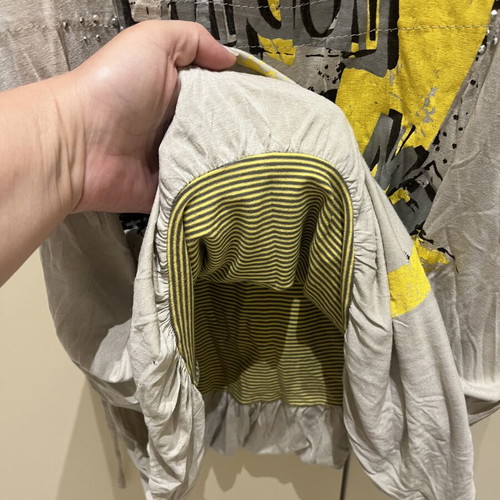 Vivian dress size 12 used, cotton, gray and yellow with prints