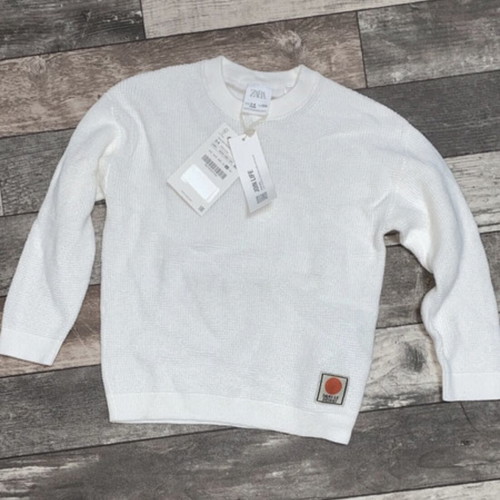 Zara sweater brand new with tag, size 3-4 years, white