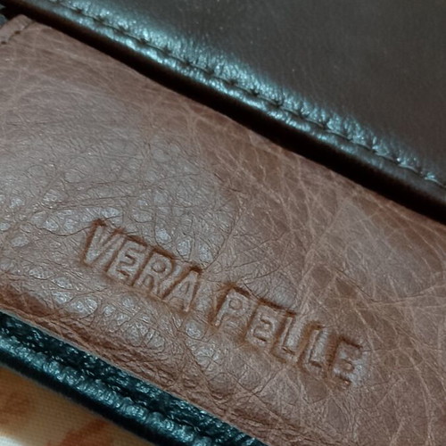 Vera Pelle leather men's wallet, black and brown