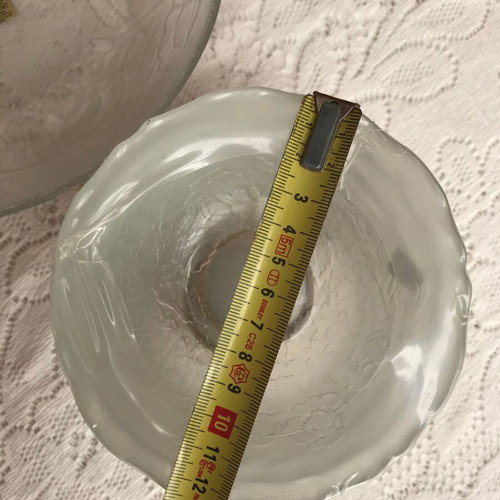 Vintage Arcoroc bowl set with 6 embossed flower bowls made in France new