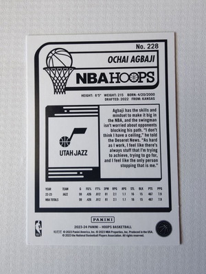Parallel κάρτα Ochai Agbaji Neon Green NBA Hoops 2023-24, νέα