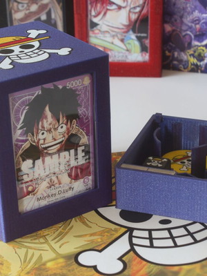 Luffy purple onepiece TCG Deckbox κατόπιν παραγγελίας με counters, tokens και ζάρι