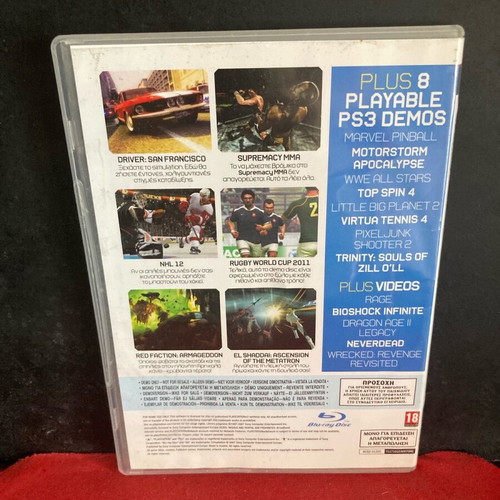 PlayStation 3 disk with 10 playable demos used
