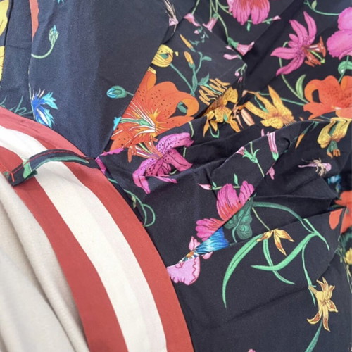 Midi skirt with colorful floral print, like new, size M