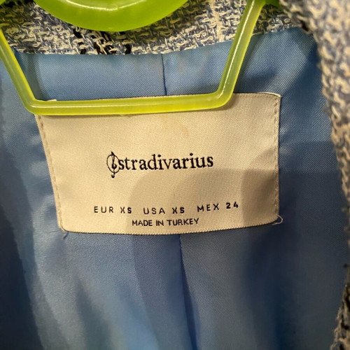 Checked oversized blazer Stradivarius like new, blue, XS