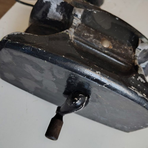Vintage telephone used with crank, possibly military or service from 70s