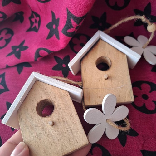 Decorative hanging wooden wall houses