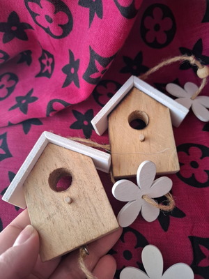 Decorative hanging wooden wall houses
