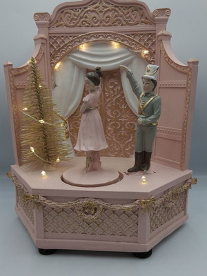 Nutcracker and Ballerina Christmas Music Box like new