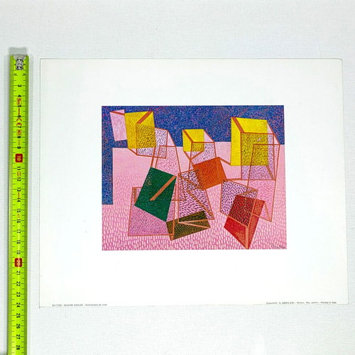 Vintage art print Distribution en rose by Maxime Kanlee like new 30x24 cm