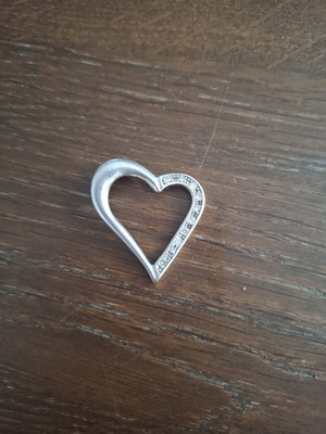 Silver heart pendant used, 925 stamp