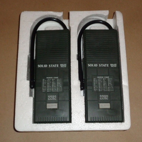 Electronic Solid State Walkie Talkie set of 2 new vintage gadgets