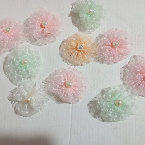 Organza bows new, pack of 207 pieces with 6 pins