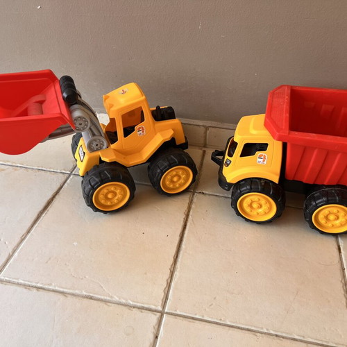Set of large children's construction trucks like new