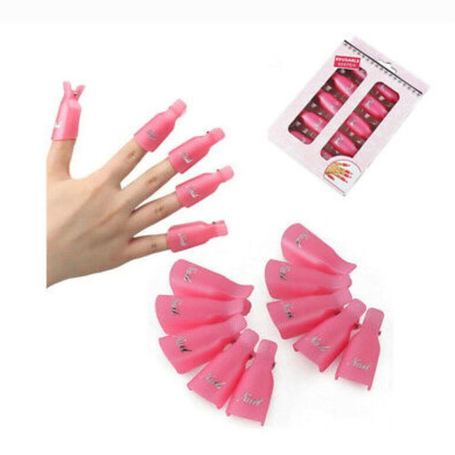 Reusable nail polish remover clips set of 10