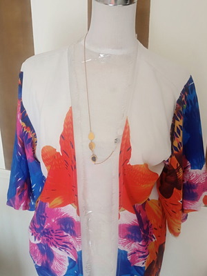 River Island Kimono Kaftan, multicolor chiffon beach cover-up
