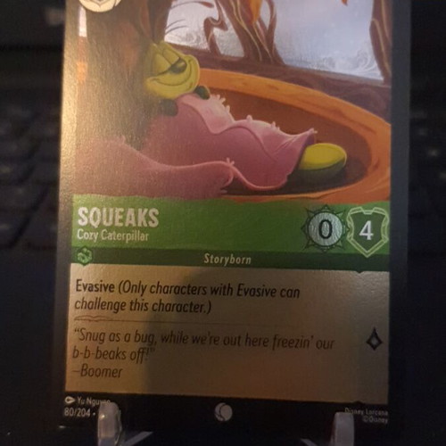 Squeaks Cozy Caterpillar Foil Lorcana Winterspell card like new