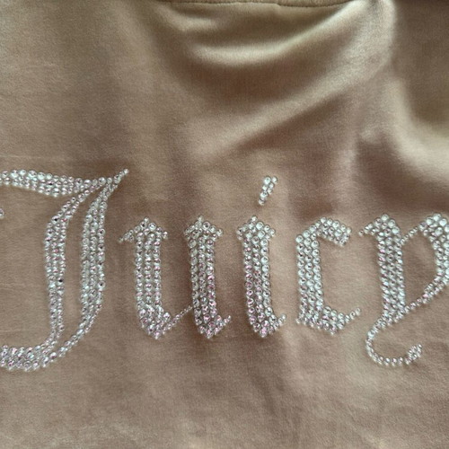 Juicy Couture Velour Diamante Robertson Hoodie like new, XS, beige brown