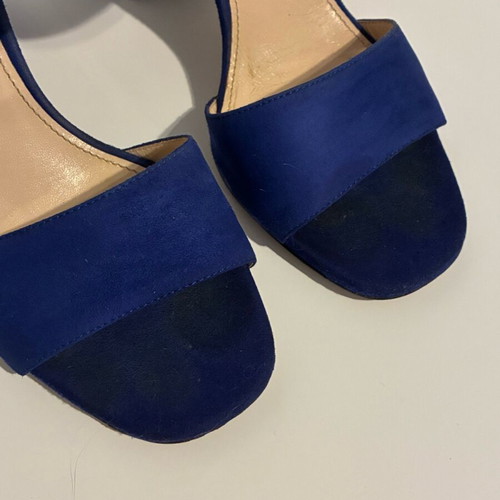 Prada suede sandals used, royal blue, size 37