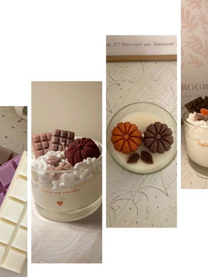 Handmade Plant-Based Candles New, Set of 4 with Autumn Scents