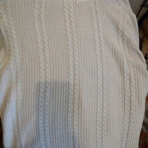 Jeanne Pierre White Cable Knit Long Sleeve Turtleneck Sweater size XL like new