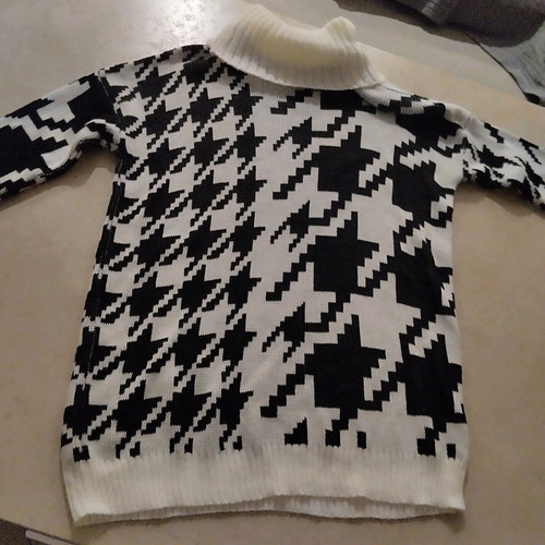 Knitted turtleneck sweater black and white like new
