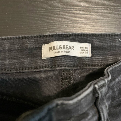 Pull and Bear slim fit black denim jeans 36 like new, stonewashed