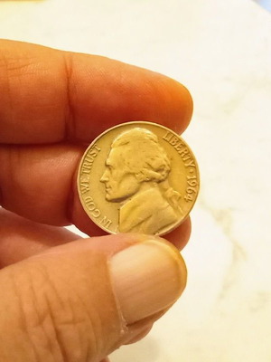 Us coin 5 cents 1964 used