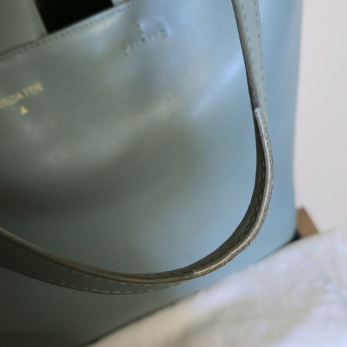 Patrizia Pepe shoulder bag used, turquoise leather, one main compartment