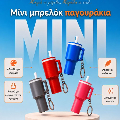 Mini 3D Printed Water Bottle Keychains