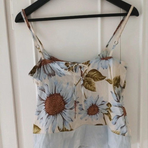 Tommy Hilfiger vintage blouse, beige and turquoise, size S