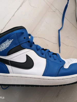 Nike Air Jordan 1 Mid Black Royal Metallic σαν καινούργιο Νο 43