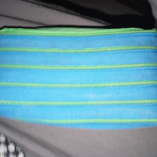 ZiPit vintage toiletry bag like new, textile with neon zipper