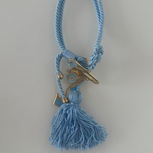 Baby Stroller or Crib Charm Blue with Eye and Crown, new