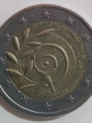 2 ευρώ Ελλάδα 2011 Special Olympics συλλεκτικό δίευρο μεταχειρισμένο