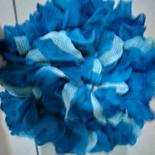 Handmade scarf like new, blue and light blue